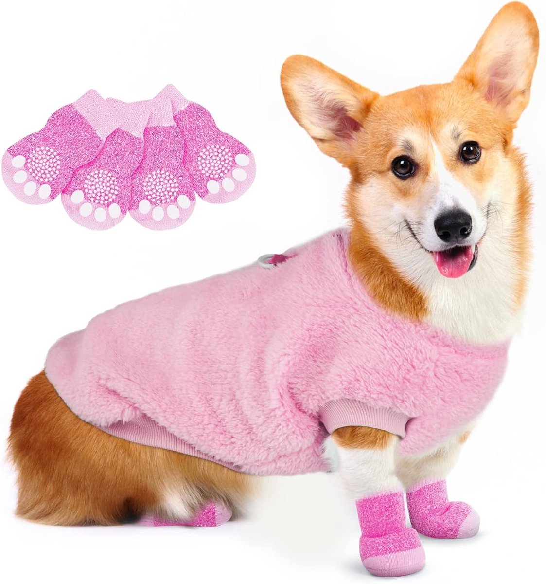 Warme Pluche Hondentrui voor Katten en Honden, Fleece Dierenjas voor Puppy’s en Kleine Honden in Roze - Perfect voor Koude Dagen