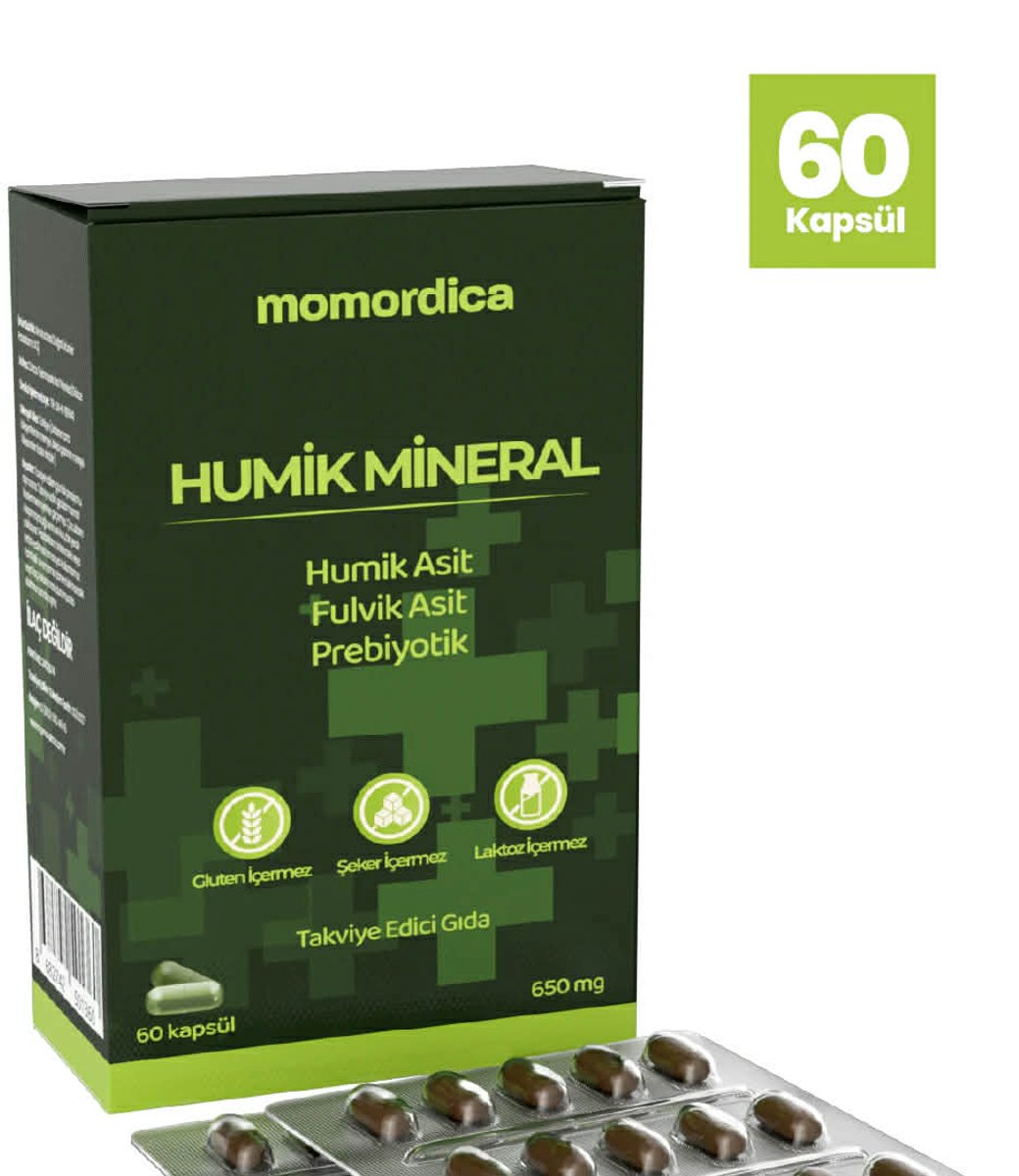 Momordica Humic Mineral Capsules – Huminezuur & Fulvinezuur – 60 Stuks