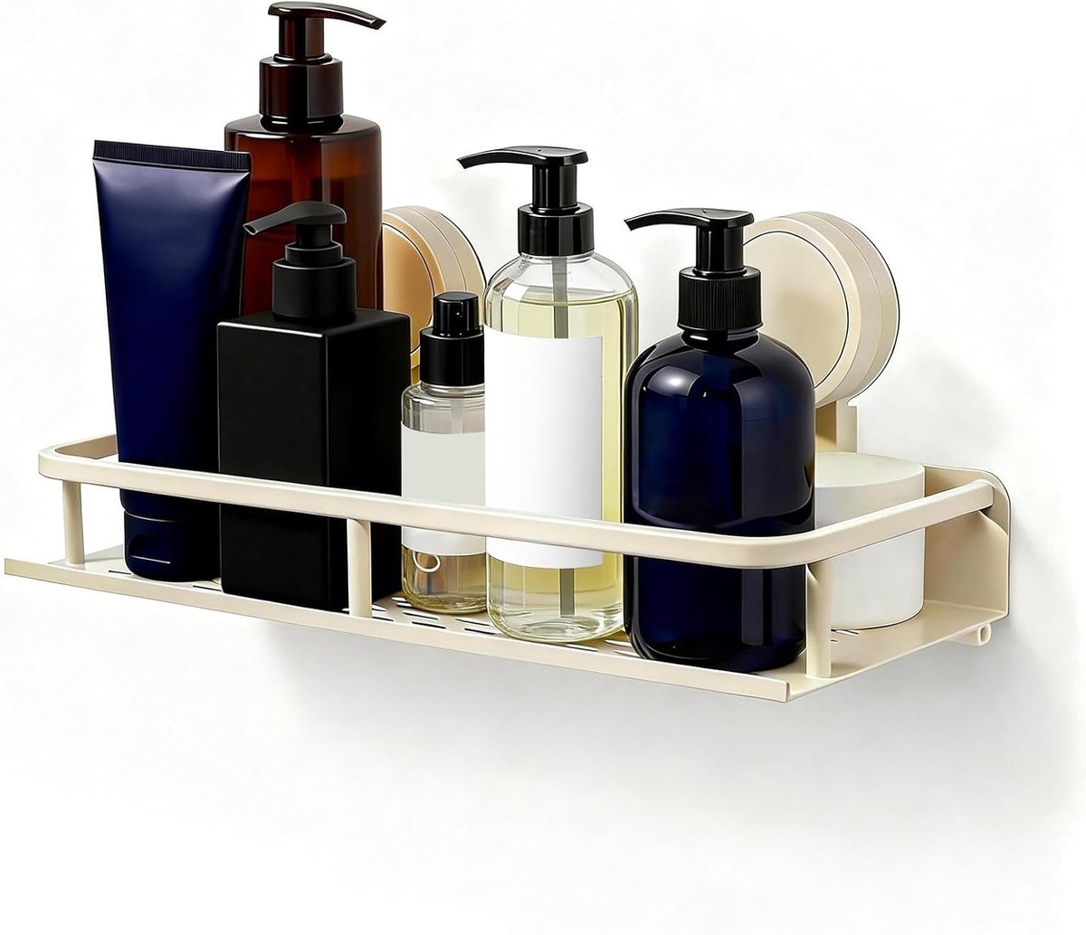 Verwijderbare en roestvrije doucheplank zonder boren, 12 x 30 x 4 cm, ruime badkamerorganizer voor douche en keuken, ideaal voor badkamerdecoratie en opbergruimte