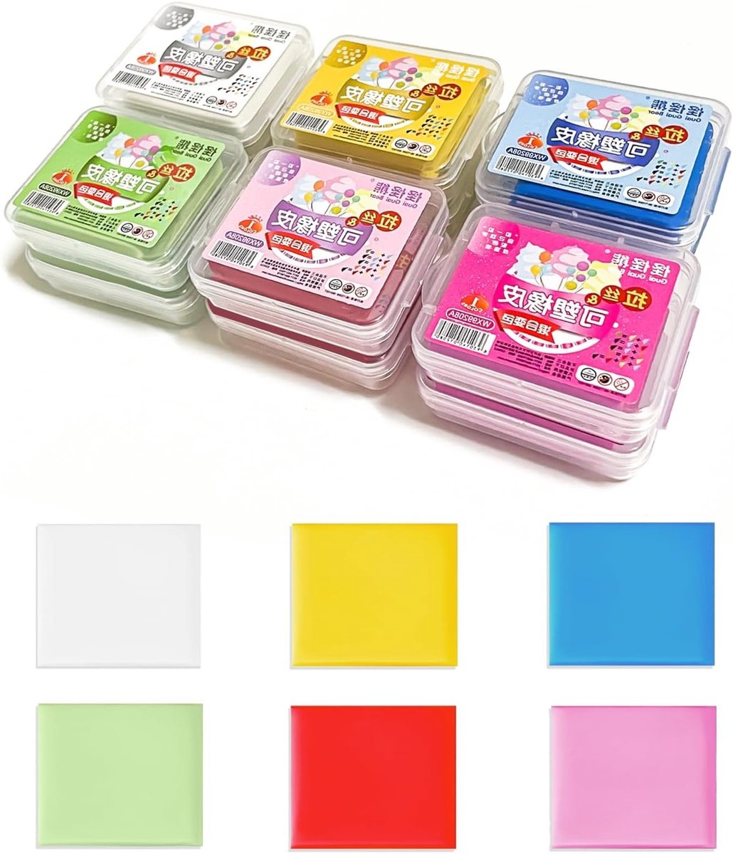Malleabele Gum, Duurzame Gum, Multikleurige Gum in Duidelijke Opbergdoos voor Kunstenaars, Schoolbenodigdheden en Creatief Schilderen