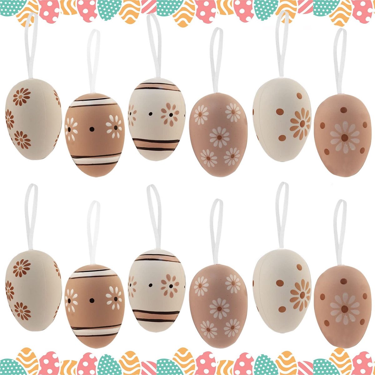 aladdien - Decoratieve Eieren - Pasen - 12 Stuks - Plastic - Voor Voorjaar Decoratie - Kinderen - Kleurvol