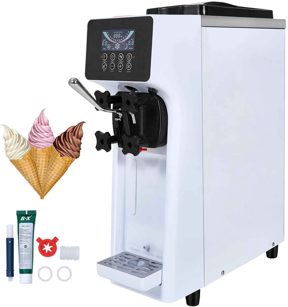 CORE Commerciële IJsmachine - Softijsmachine - Softijsmaker - Aanrecht Machine - 4 Liter - 21x58x70cm