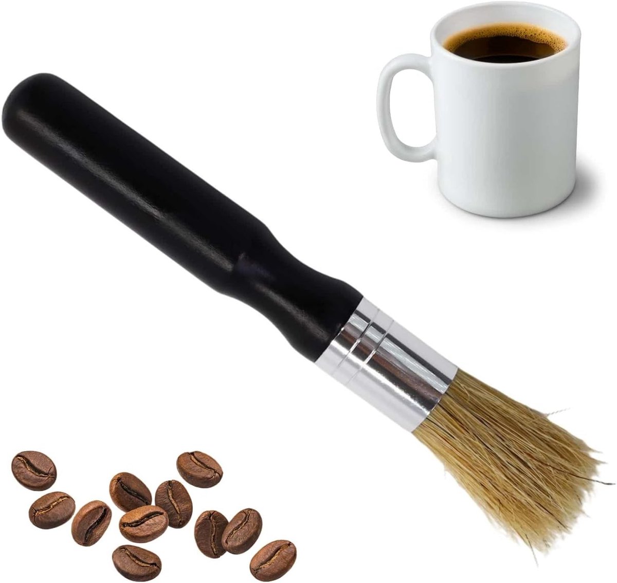 Vegan Barista Schoonmaakborstel voor Filterdragers en Espressomachines - Duurzame Koffieborstel met Ergonomisch Ontwerp voor Optimale Reiniging en Onderhoud