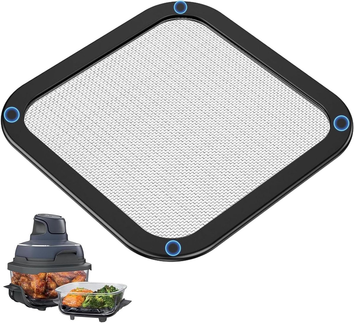 RVS Spatbescherming voor Airfryer - Magnetisch Fijnmazig Vetbeschermingsscherm met Siliconen, Geschikt voor Buitengebruik