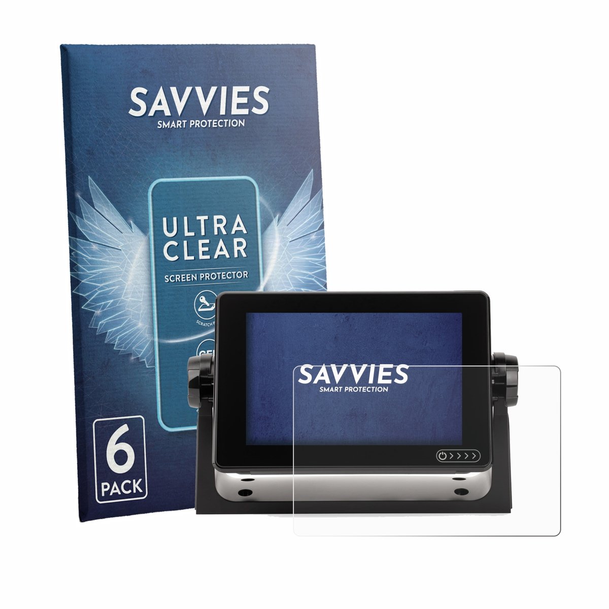 Savvies - Screenprotector voor Raymarine Axiom+ 7 - Folie Beschermfolie transparant 6 Stuks