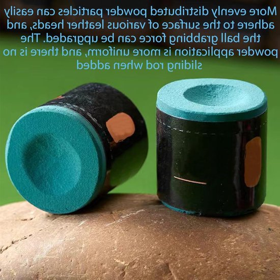Professionele Billiard Chalk voor Pool en Snooker - Droog Poeder in Blauw en Groen, 4 Stuks — afbeelding 4