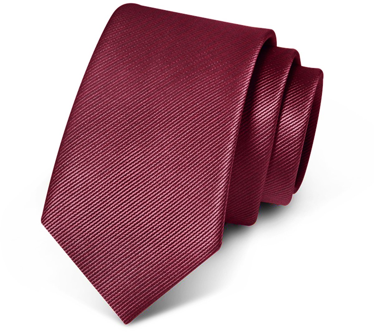 Premium Ties - Luxe Stropdas Heren - Polyester - Bordeaux - Incl. Luxe Gift Box!