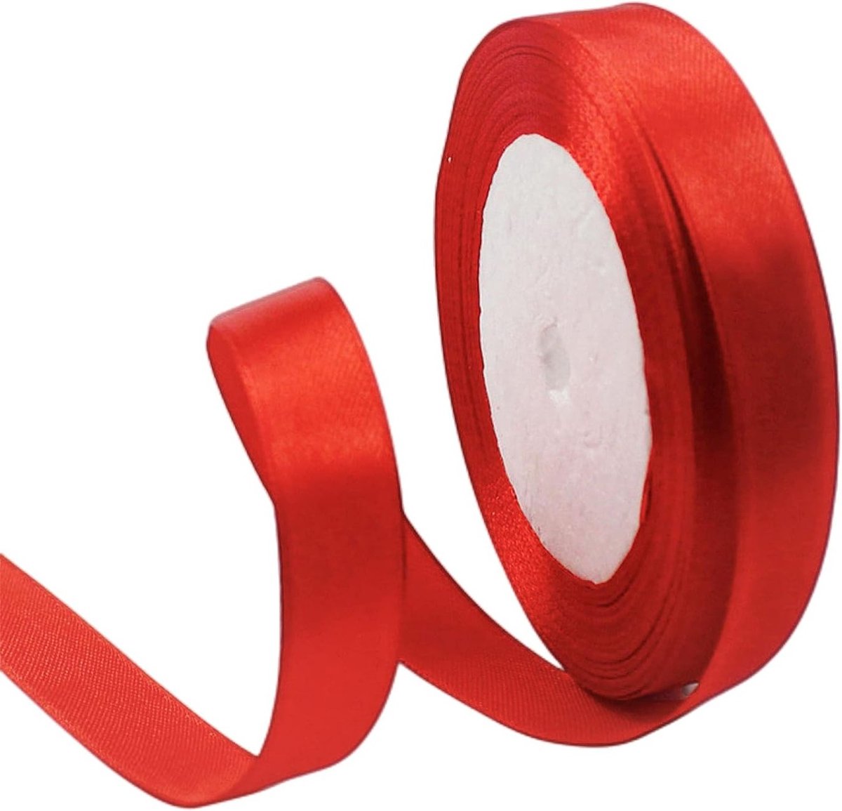 Rode Satijnen Lint 15mm, 22 Meter - Decoratieve Linten voor Cadeaus, Bruiloften, Feestjes en Verjaardagen