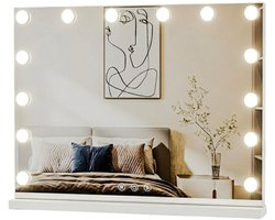 DnA® Vanity Spiegel - Hollywood Spiegel - Bright Beauty Vanity Makeup Spiegel - Wit - 42cm x 50cm x 42cm