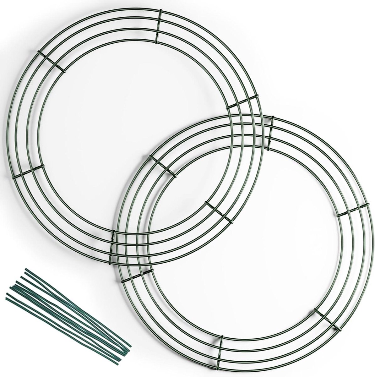 Draadkranslijsten Set - Metalen Kransvorm - Bloemendecoraties Maken - Verhoogde Binnenringen - 2 stuks 305 cm - Donkergroen