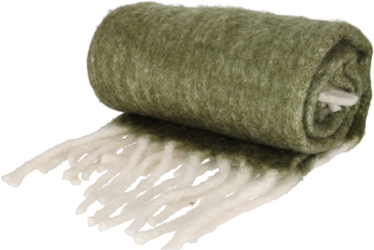 Jens Living Mohair Plaid Danny - 125 X 150cm - Groen - Warm en Zacht Woondeken