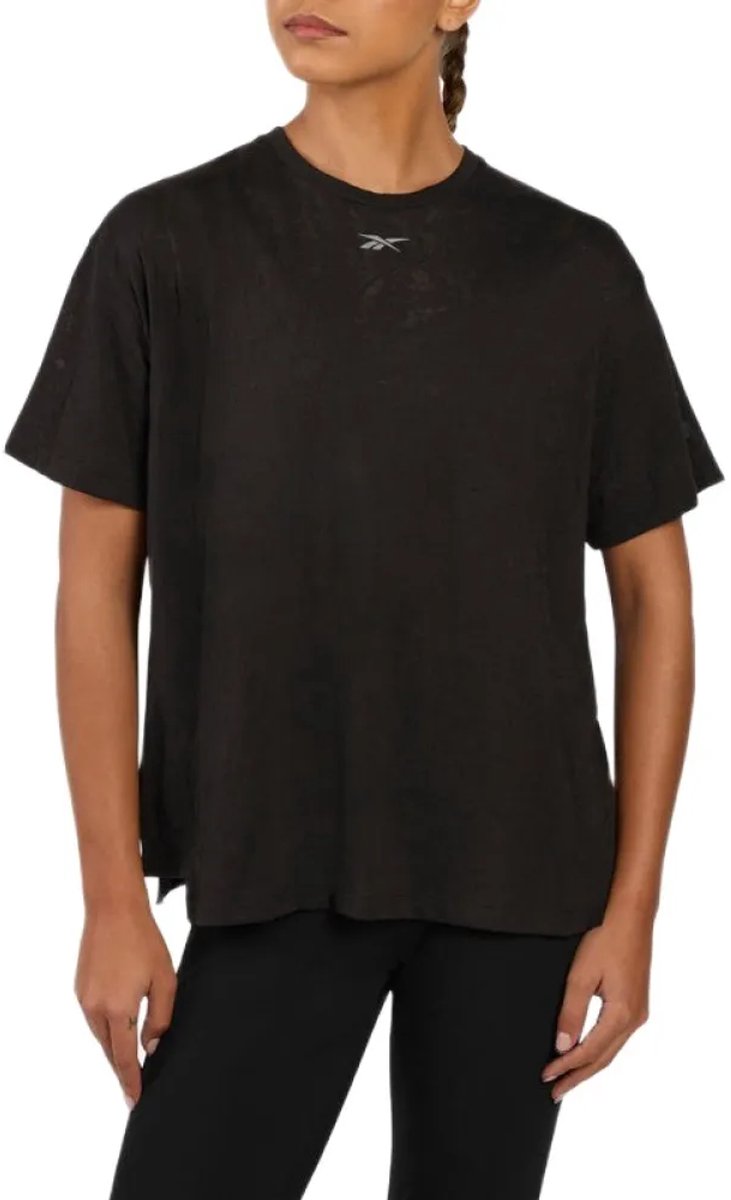 Reebok Lux Fitness Burnout T-shirt Met Korte Mouwen Vrouw Zwart