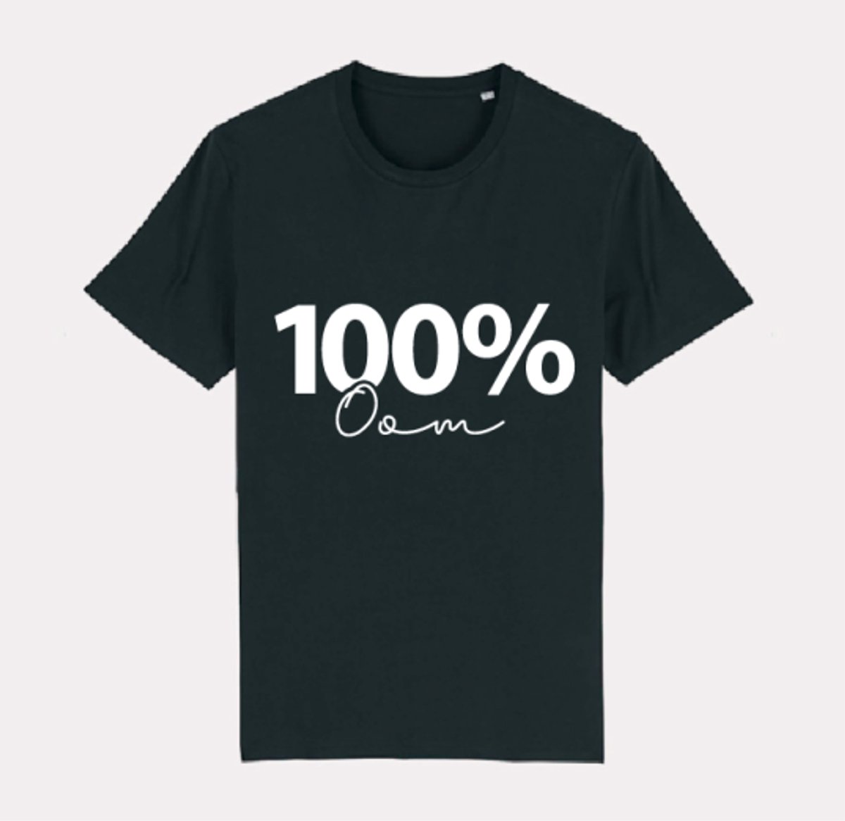 100% Oom | zwangerschapsaankondiging | Leuk cadeau | T-shirt | zwart | Maat Large