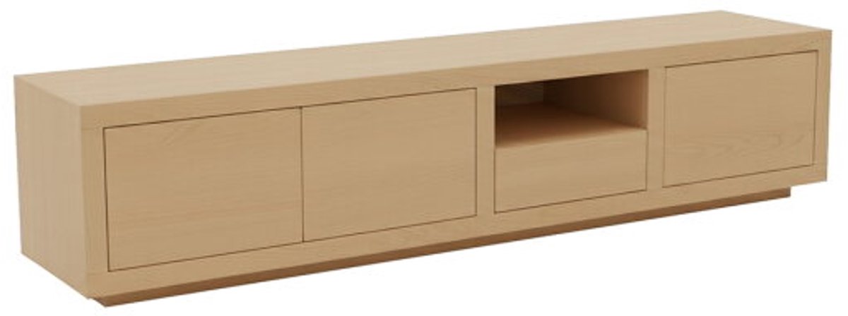 Tv meubel Tampere eikenfineer 190x42x50 cm - Intense Black - Zwart