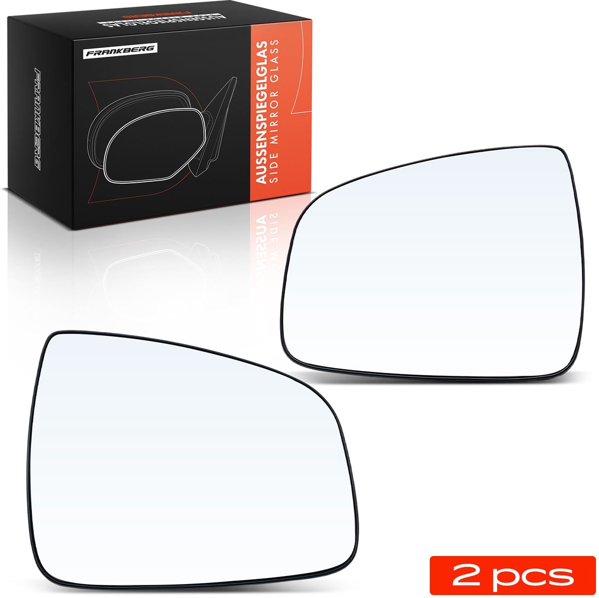 Frankberg 2x Buitenspiegelglas Voor Links Rechts voor Dacia