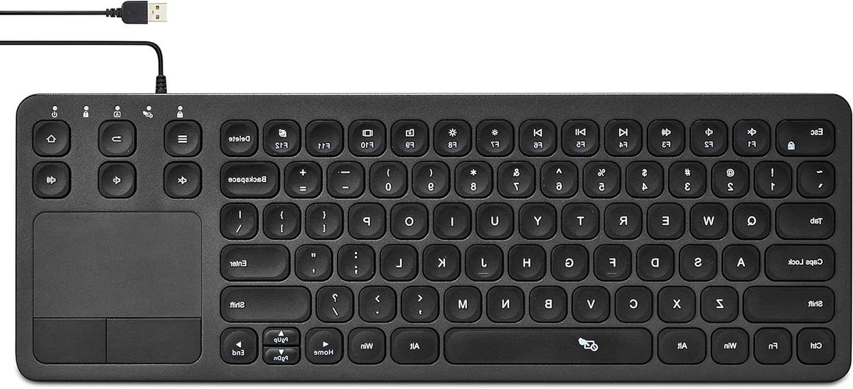 USB Toetsenbord - Met Touchpad - Compact Werken - Geïntegreerd Touchpad - 375 cm - Zwart