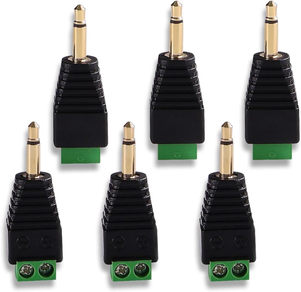 Audio Adapters - Kabel Connectoren - Audio Aansluiten - Soldeerloos - 6 Stuks - Zwart