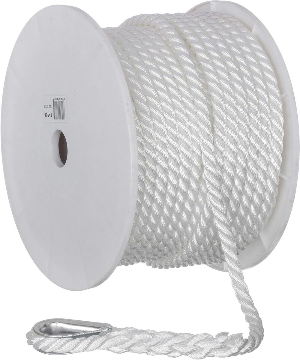 Nylon Bindkoorden - Spanband Touw - Zwaar Gebruik - Schokabsorberend - 13 mm x 46 m - Wit