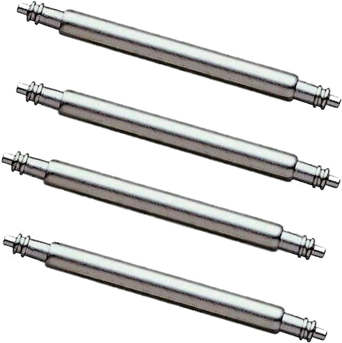 Veerringen Horloge - Horloge Pinnen - Horlogeband Vervangen - Dubbelkoppig Ontwerp - 24mm Lengte - Zilverkleurig