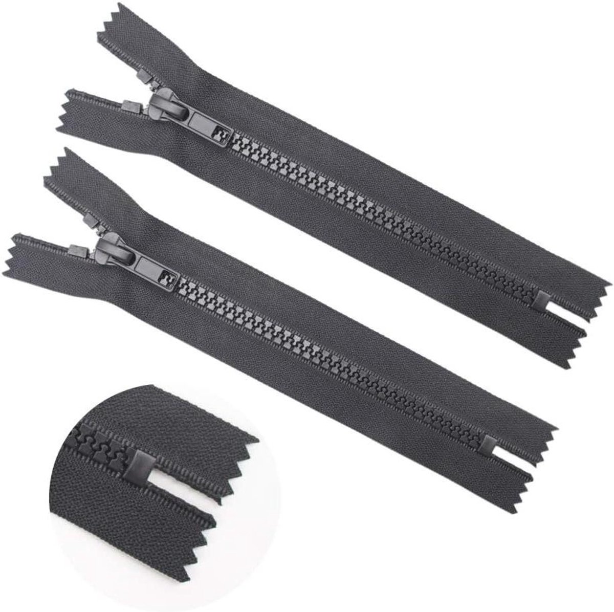 Ritssluitingen Plastic - Naai Accessoires - Handwerk Projecten - Niet Deelbaar - 10 cm - Zwart