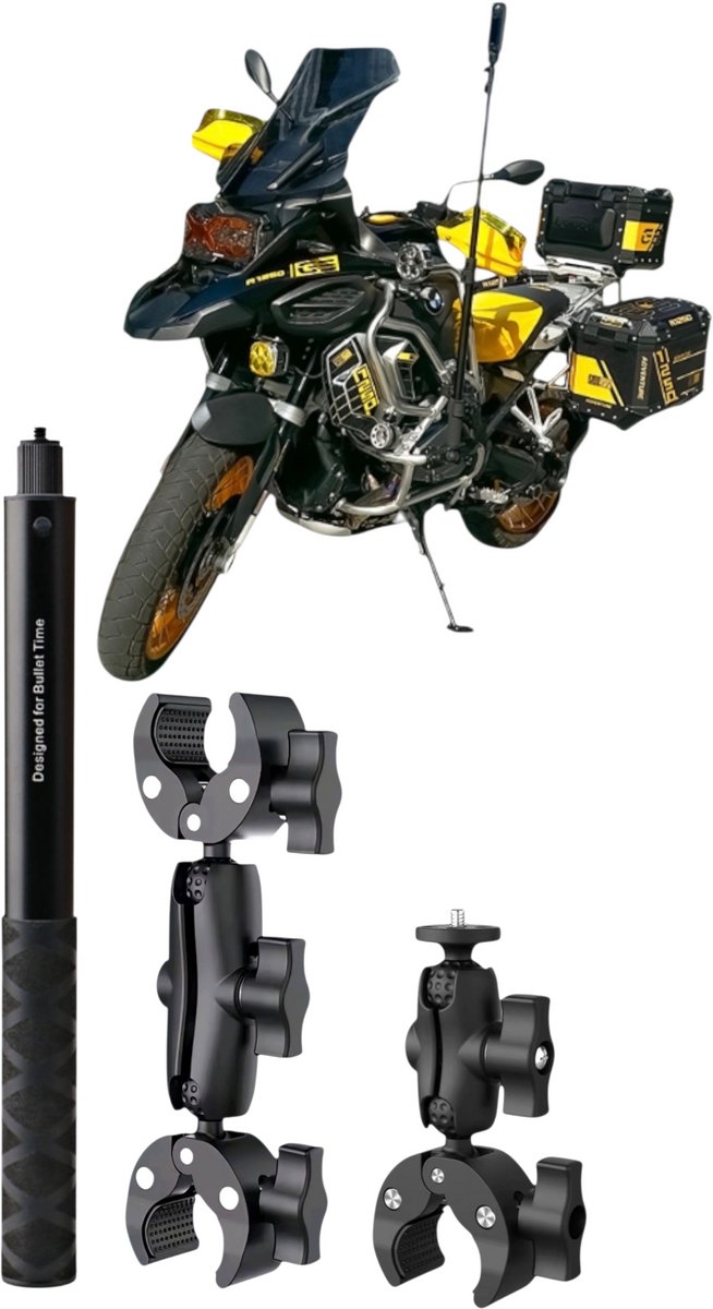 Motor Mount bundle 4 Insta360 - Pro Motor set voor Insta360 One X5 X4 X3 X2 X R GO Ace GO3 -Onzichtbare Selfie Stick 1.1m Motor bundle Pro - Aluminium Mount - Onzichtbare Selfie Stick Aluminium- Pro- no Drone no problem - Insta360 One X4 -Insta360 X5