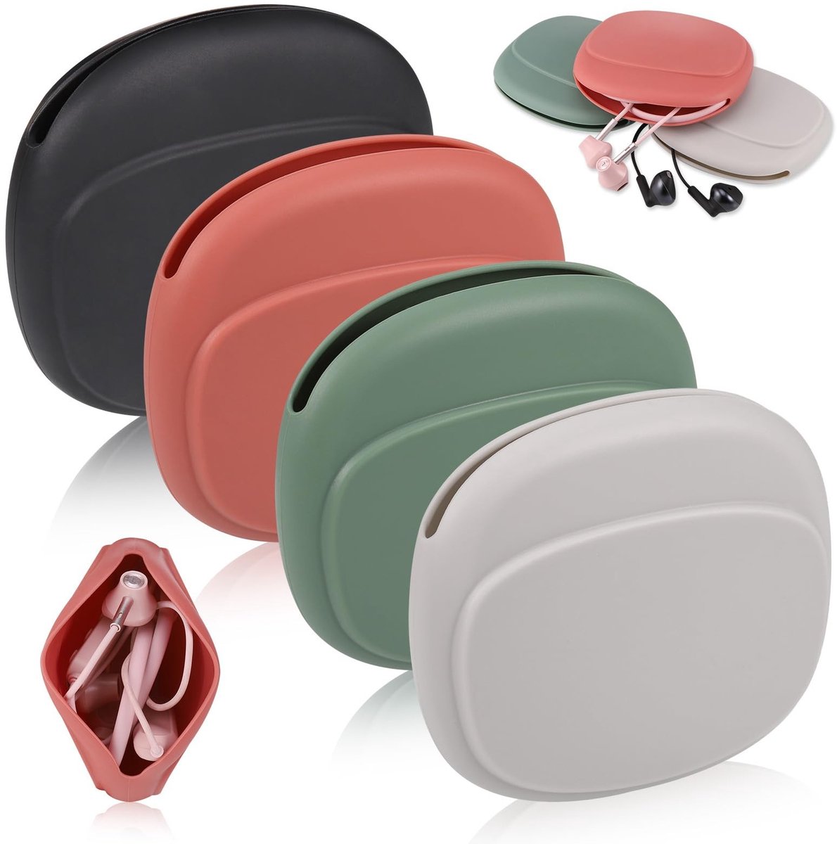 Store_7 - Waterdichte hoofdtelefoonhoesjes - Siliconen hoesjes - Compact en lichtgewicht - Zacht en duurzaam - Geschikt voor hoofdtelefoons - 4 stuks
