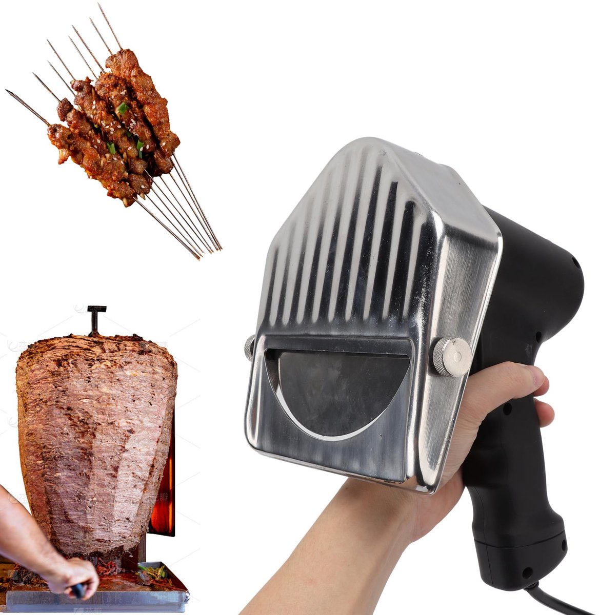 aladdien - Elektrische Kebab Messen - Vleessnijder - Ergonomisch en Antislip - 110-220V - Snijden van Shoarma - Voor Volwassenen - Eenvoudig in gebrui