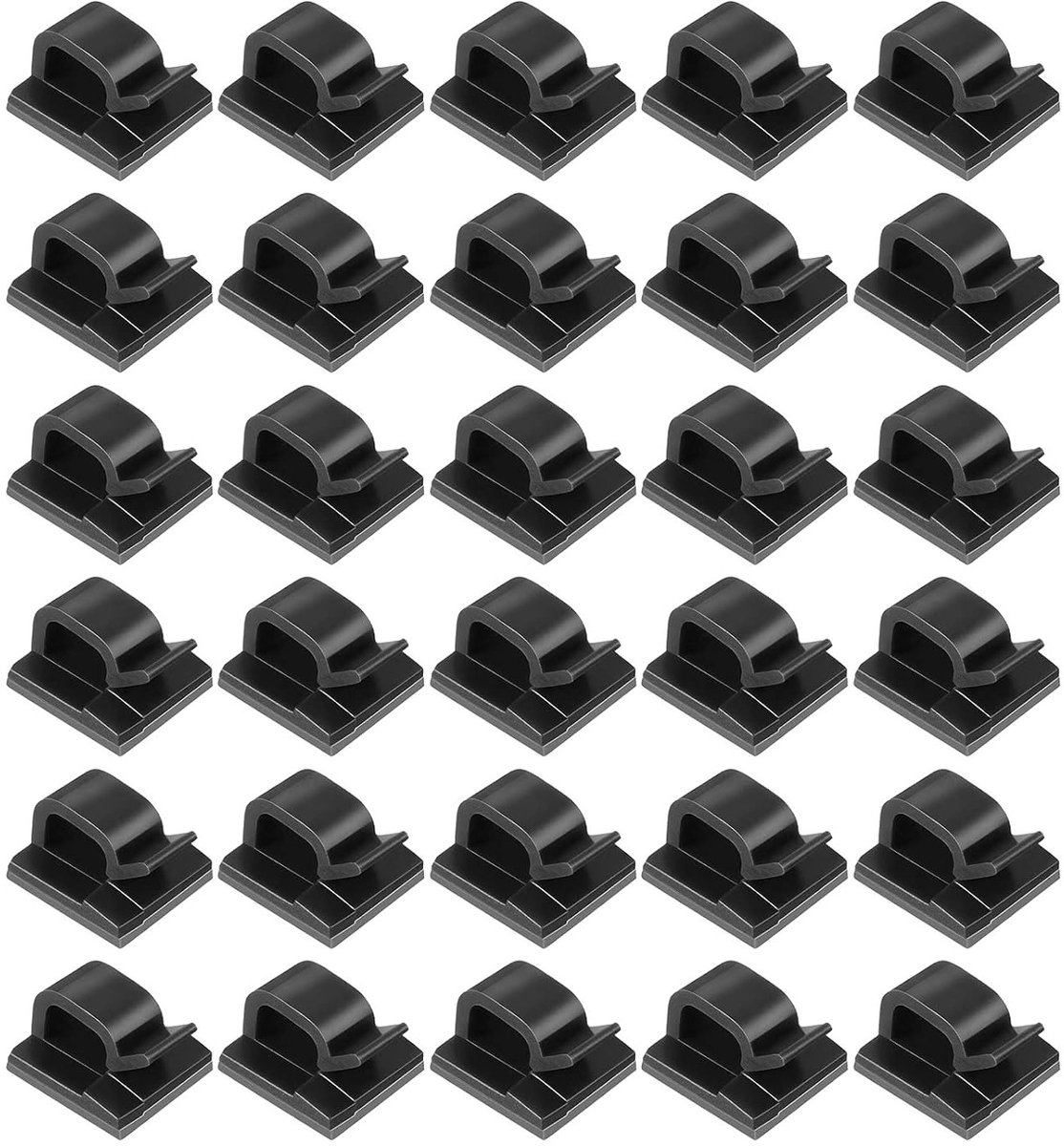 Zelfklevende kabelclips voor kabelbeheer, 30 stuks - Organiseer kabels voor TV, oplader en computer in huis of op kantoor