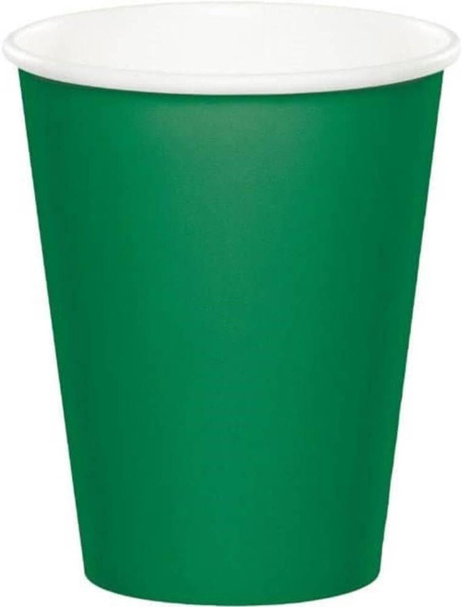 Wegwerp bekers - Feestelijke kopjes - Evenementen organiseren - Moderne stijl - 270 ml - Smaragdgroen
