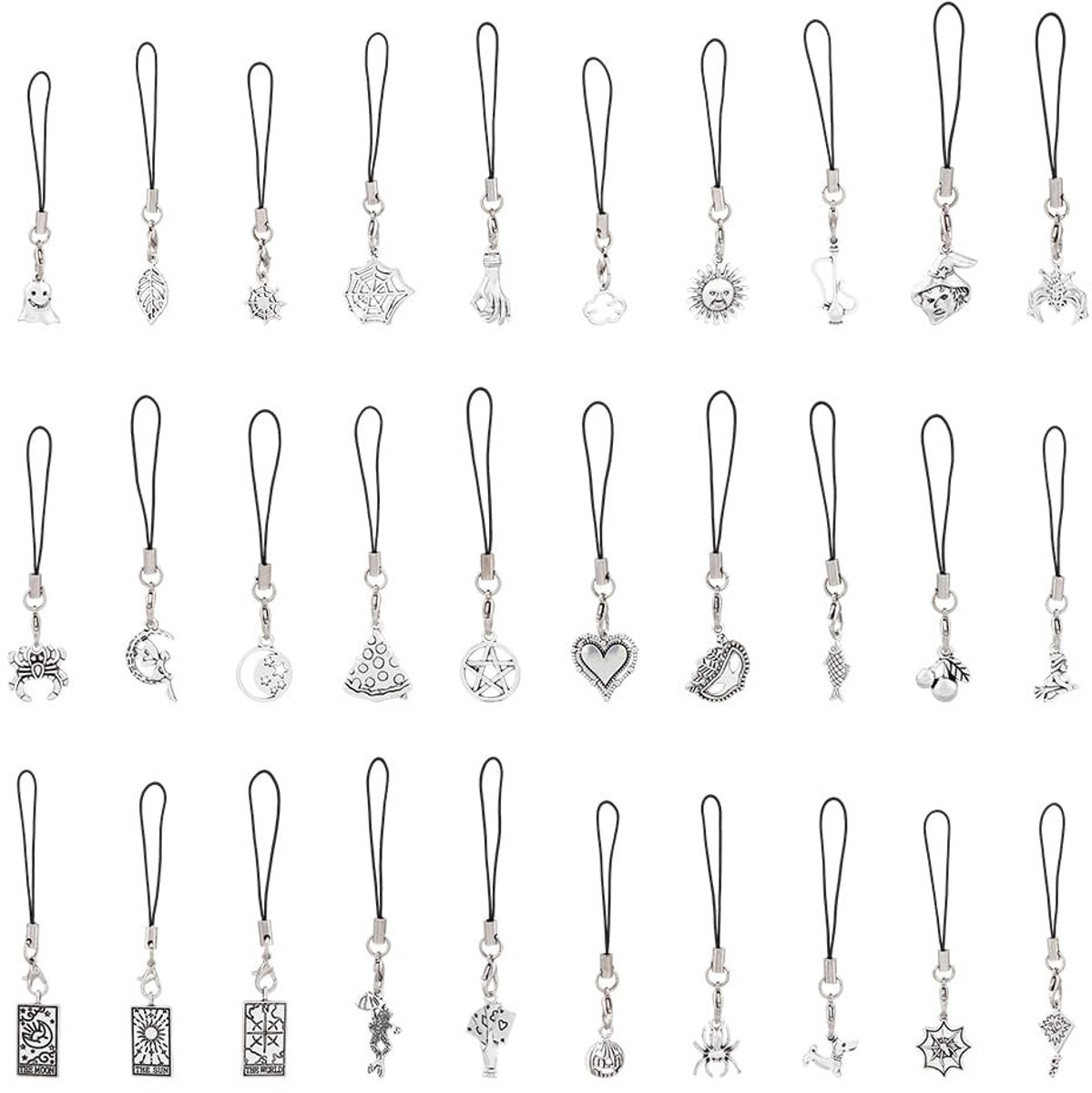 Golden crown - Sprookjes Telefoon Charms - Tibetaanse Stijl - Mobiele Telefoon Bandjes - Zilver Legering - Charms 30 Stijlen - Geschikt voor Telefoon
