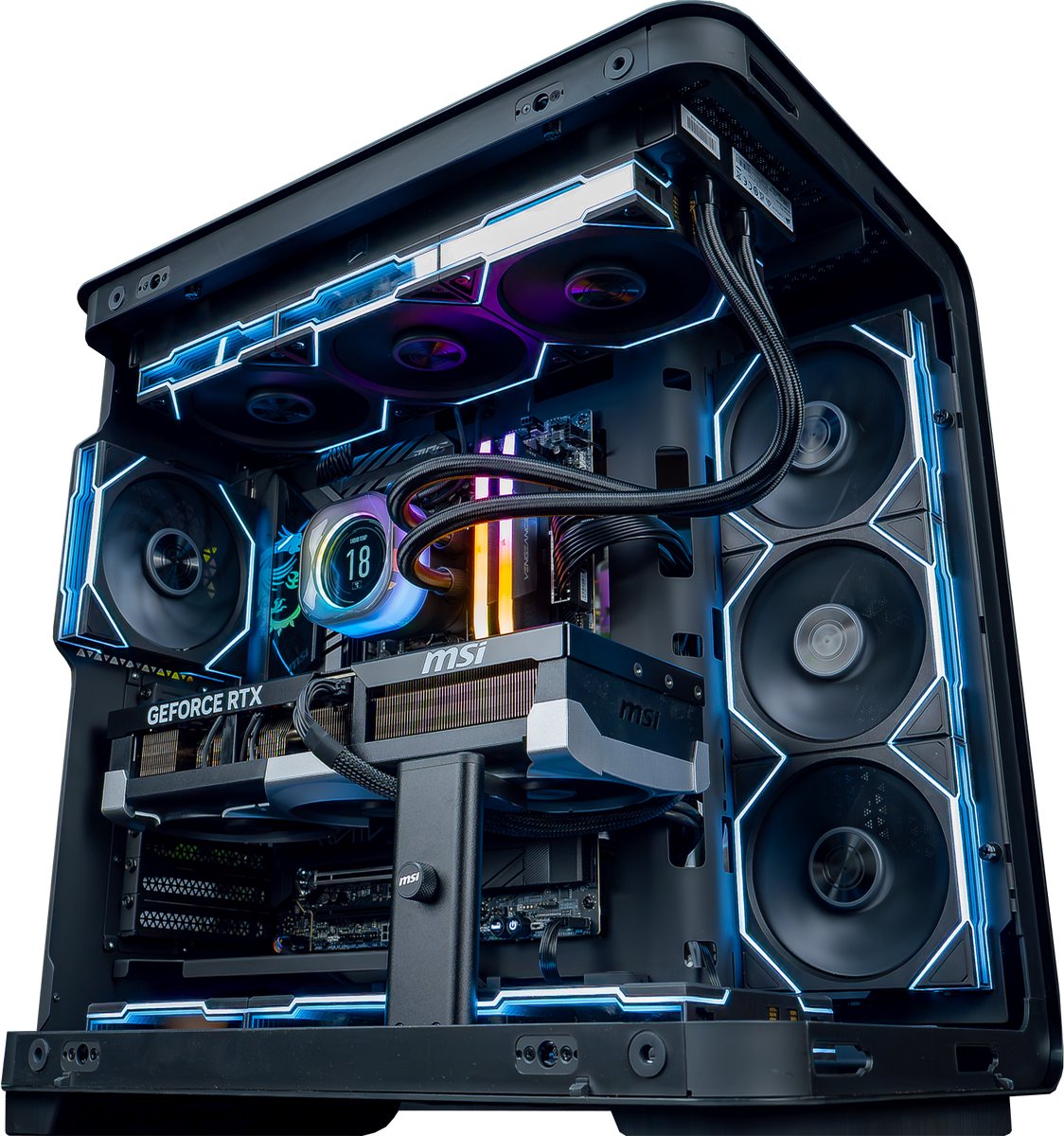 FlowUP Chronos - Gaming PC - AMD Ryzen 9 9950X3D - NVIDIA RTX 5090 32GB - 32GB DDR5 RAM - 2TB - LCD Waterkoeling