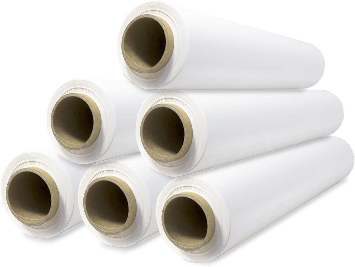 Verpakkingsfolie - Rekfolie plastic - Meubels beschermen - Zeer rekbaar materiaal - 50 cm x 300 m - Wit
