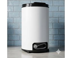 Centrifuge Wasdroger 6 kg – TurboSpin Compact 3200 RPM Spin Dryer, Ruimtebesparend 35x37x66 cm, Draagbare Spin Droger, Handmatige Bediening – Wit Urbanhome