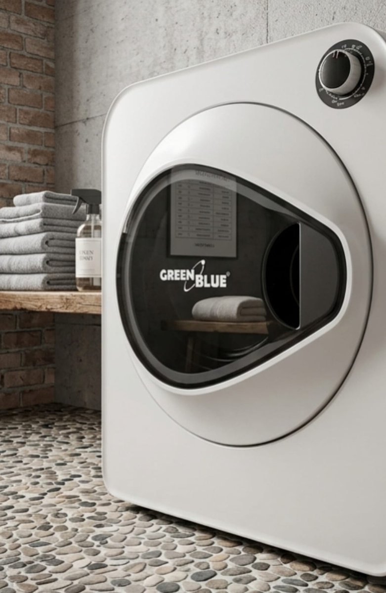 Green Blue GB405 Mini Wasdroger 3 kg – 830W Elektrische Luchtafvoerdroger – 5 Programma’s – Vrijstaand of Wandmontage – Compact – Wit