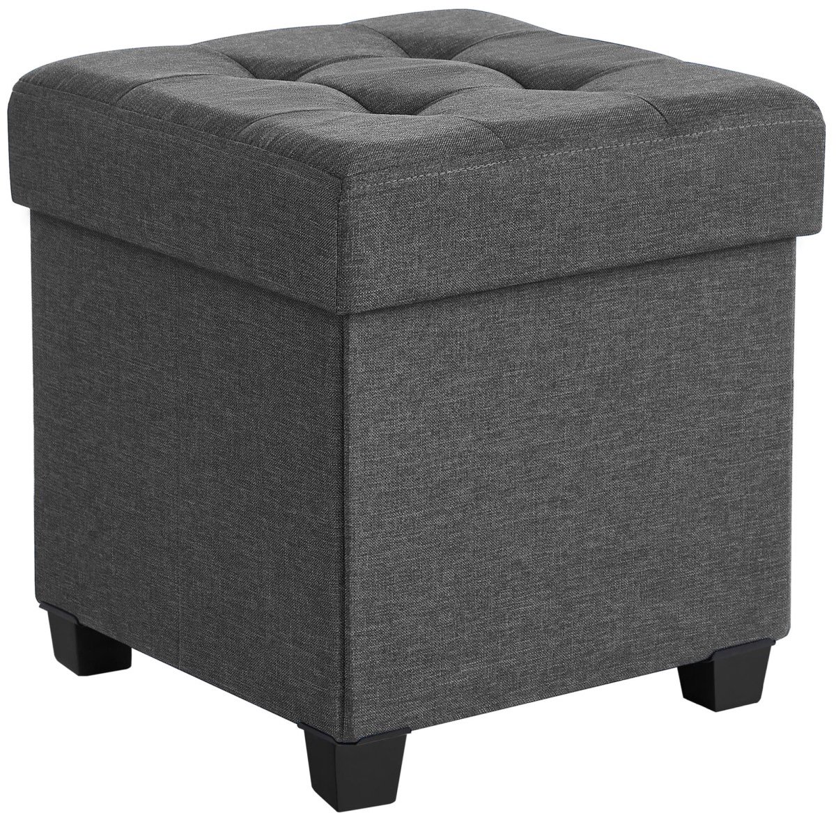 Opvouwbare opbergpoef – Lichtgrijs – 38 x 38 x 40 cm – Met opbergruimte 37L – Belastbaar tot 300 kg