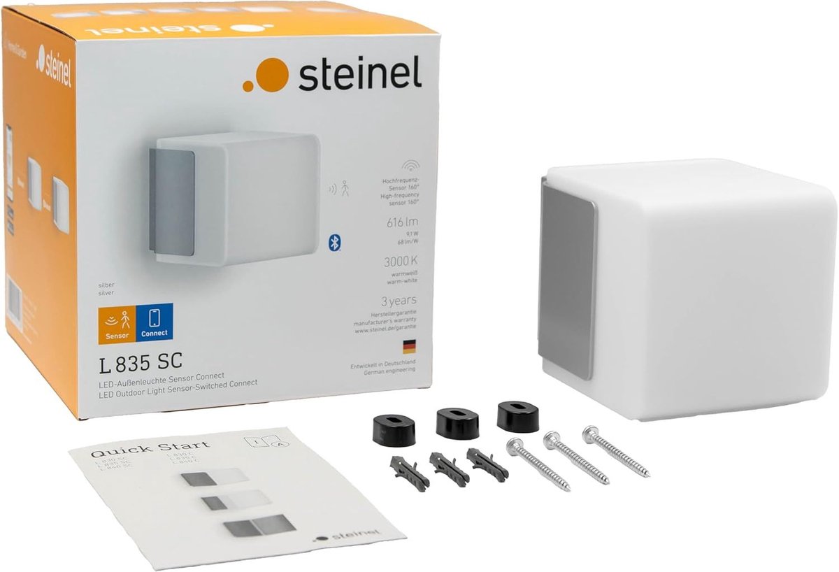 Steinel Lampe d'extérieur à détecteur L 835 LED iHF argent