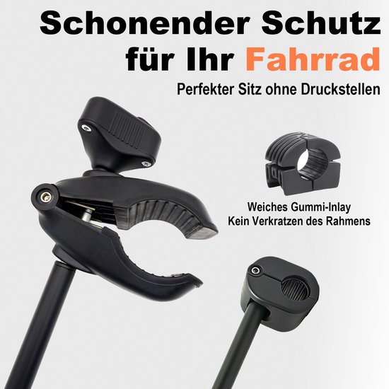 Framehouder fietsendrager set - 3 stuks - afsluitbaar - verstelbaar 30-60 mm - met antikras bescherming - voor meerdere fietsen van Merkloos — afbeelding 3