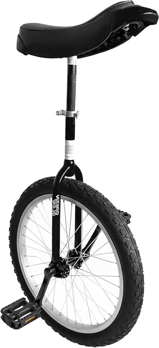 Eenwieler leren - Circusfiets - Circusschool training - Verstelbaar zadel zonder gereedschap - 18 inch - Zwart