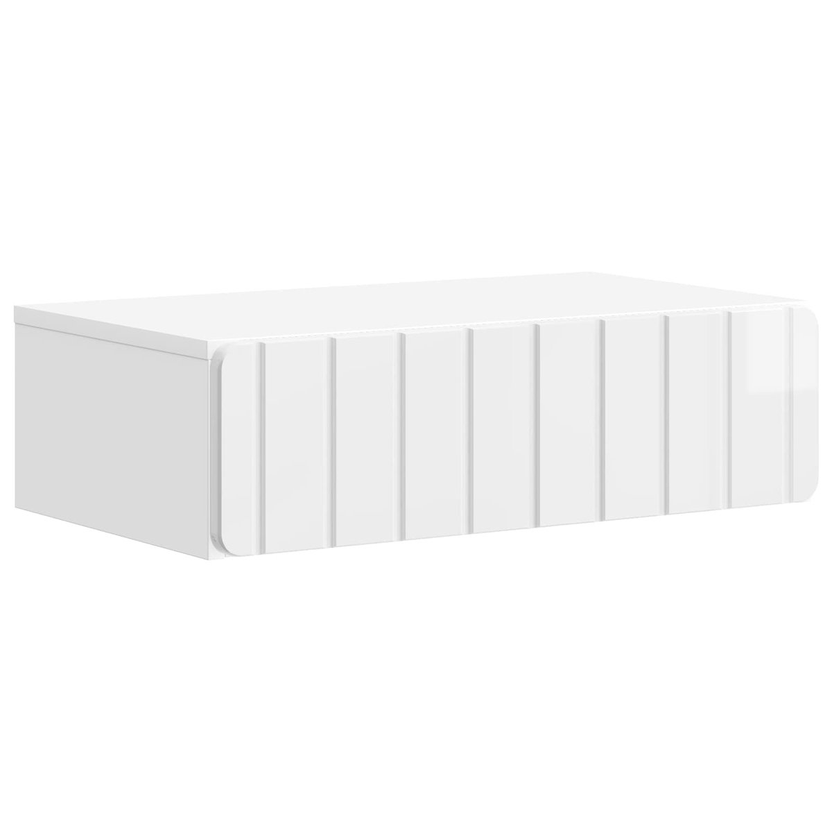vidaXL Wandgemonteerde - Zijtafel - 59 - x - 34,5 - x - 17 - cm - Bewerkt - hout Hoogglans Wit