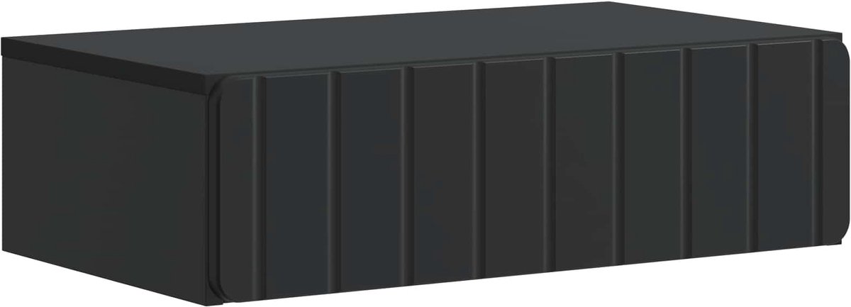 vidaXL Wandgemonteerde - Zijtafel - 59 - x - 34,5 - x - 17 - cm - Bewerkt - hout - Zwart