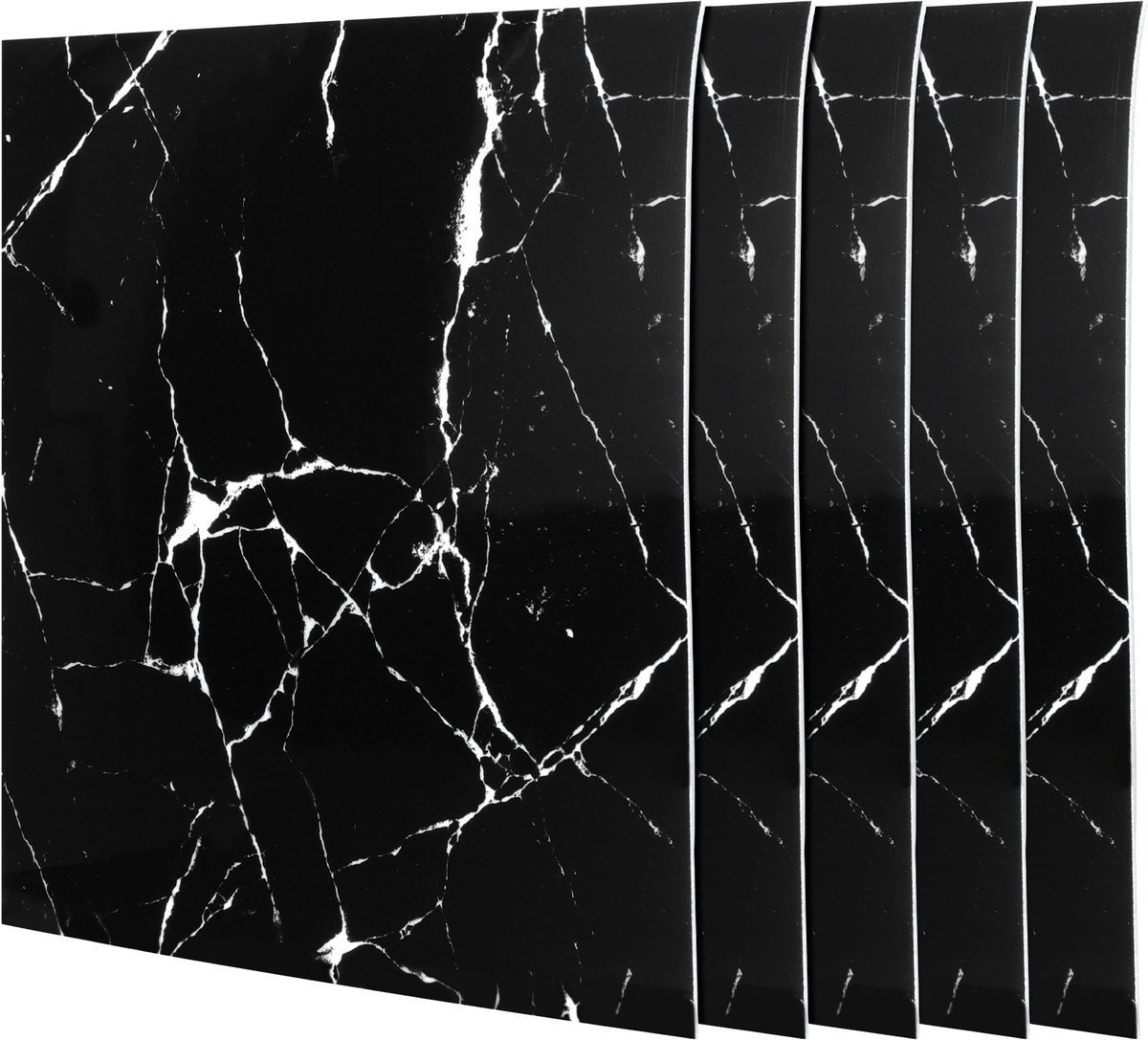 40 Stuks Zwarte Marmerlook Zelfklevende Tegels 30x30 cm - Waterdichte XPE Schuim Wandtegels voor Badkamer, Keuken & Woonkamer – Peel & Stick DIY
