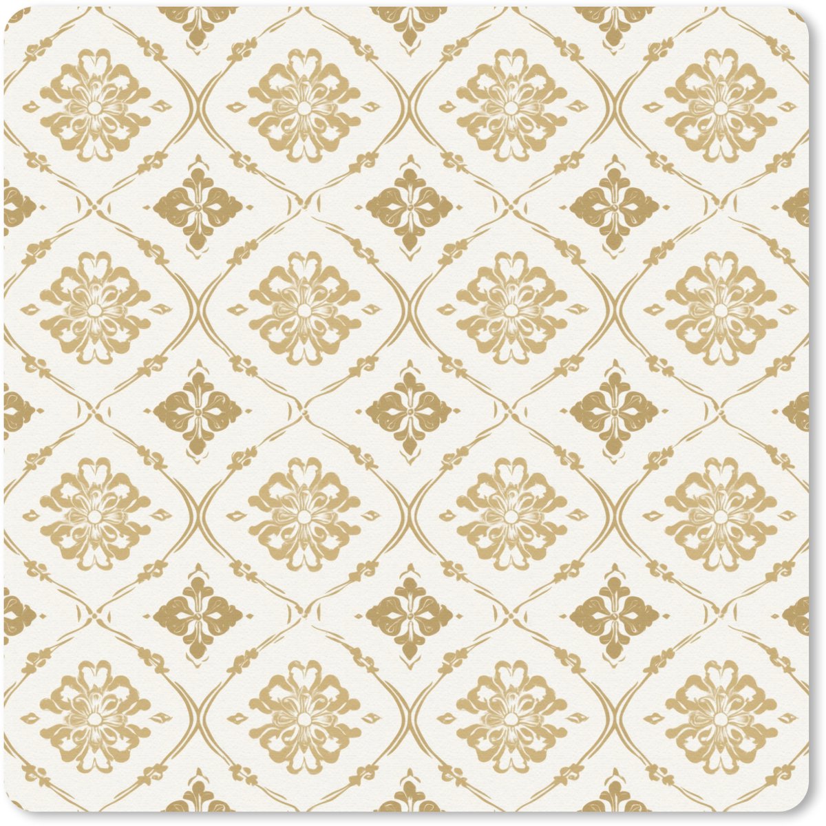 Muismat 30x30 cm - Mousepad Ornament - Klassiek - Goud - Muismatten