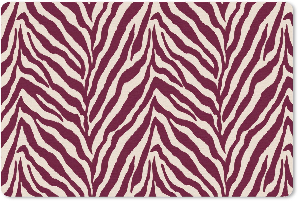 Muismat 13x8 cm - Mousepad Zebra - Motief - Bordeaux - Rood - Muismatten