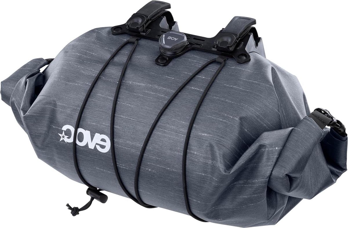Stuurtas Waterdicht - Fiets Opbergtas - Fietsen Op Reis - BOA Snelbevestiging - 9 Liter Volume - Carbon Grijs
