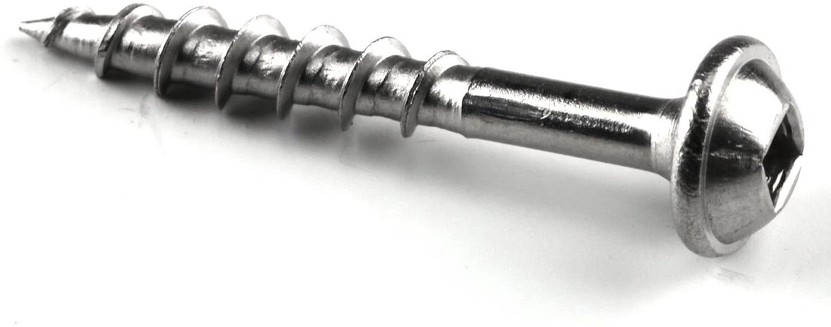 Pocket Gat Schroeven - Houtverbinding Schroeven - Robuuste Verbindingen Maken - Grote Schroefdraad Diameter - 500 Stuks - Zilver