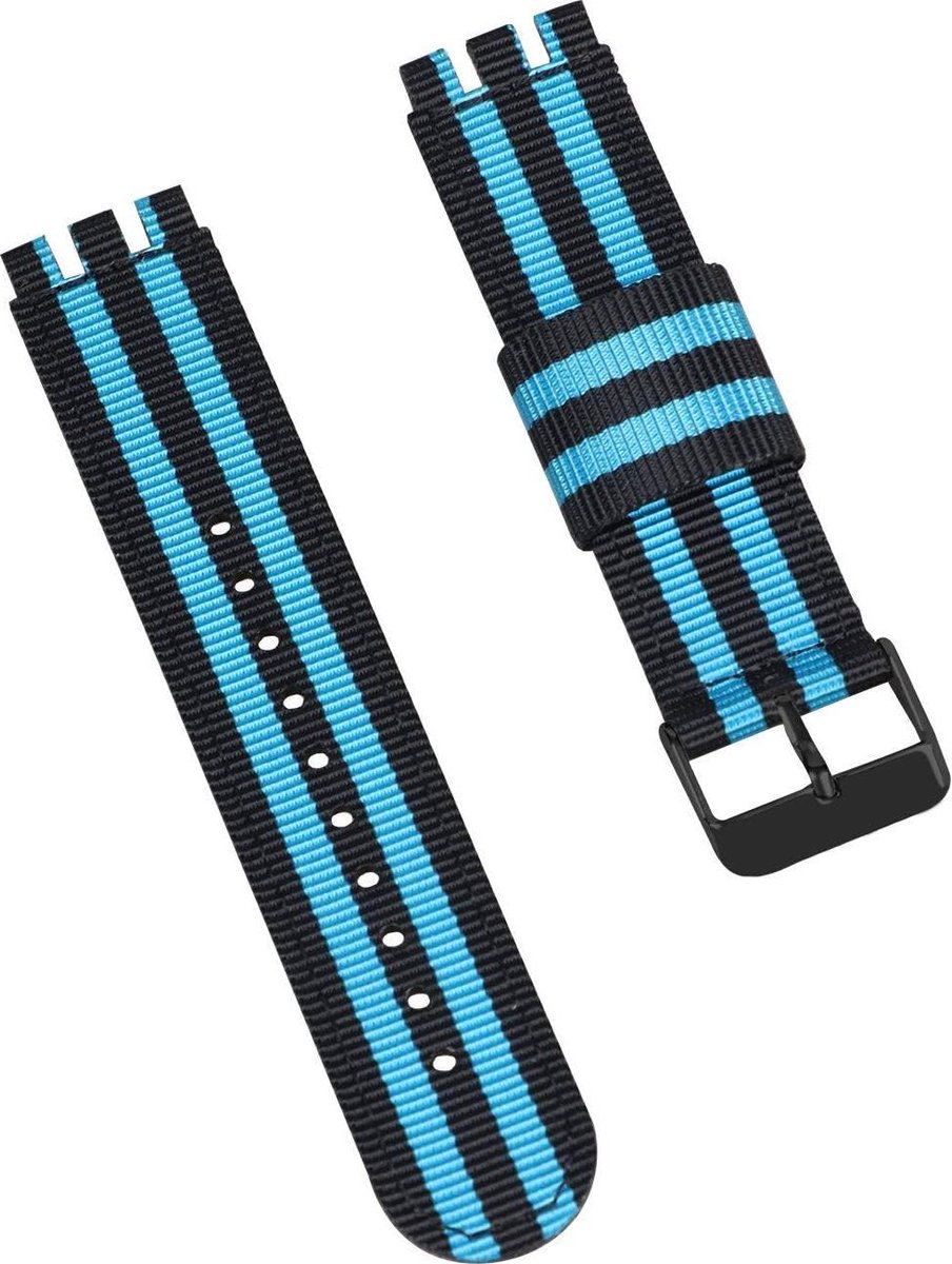 Nylon Horlogeband - Verstelbare Band - Dagelijks Gebruik - Universele Pasvorm - 17-22 mm - Blauw