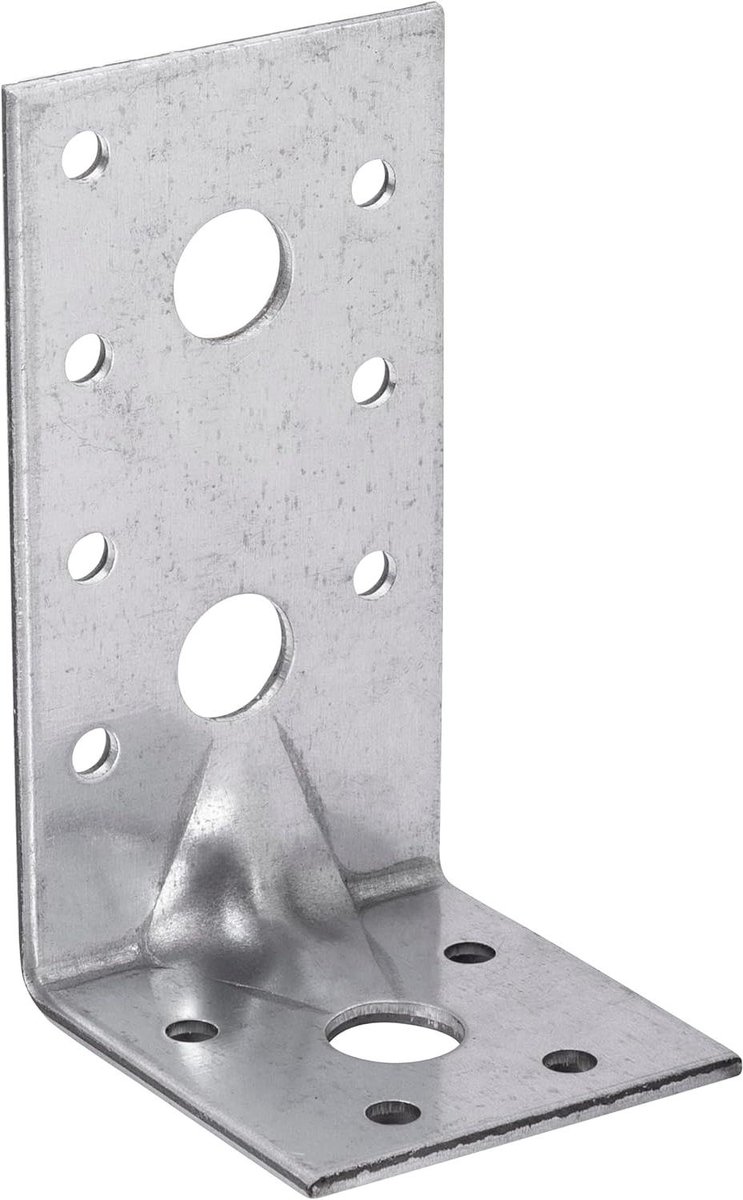 Hoekverbinder Staal - Verzinkte Beugel - Robuuste Verbindingen - Roestbestendig Materiaal - 90 x 50 x 50 mm - Zilver