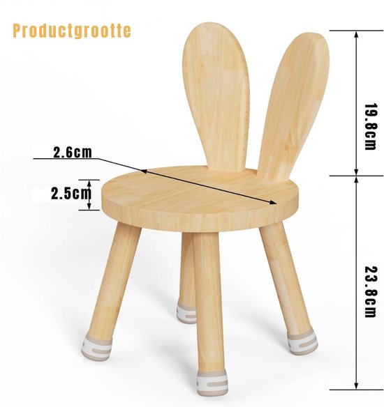 Quvo® Peuterstoel - Kinderstoel - Peuter Stoel - Vanaf 3 jaar - Bruin - 26cm x 26cm x 45cm van quvo — afbeelding 3