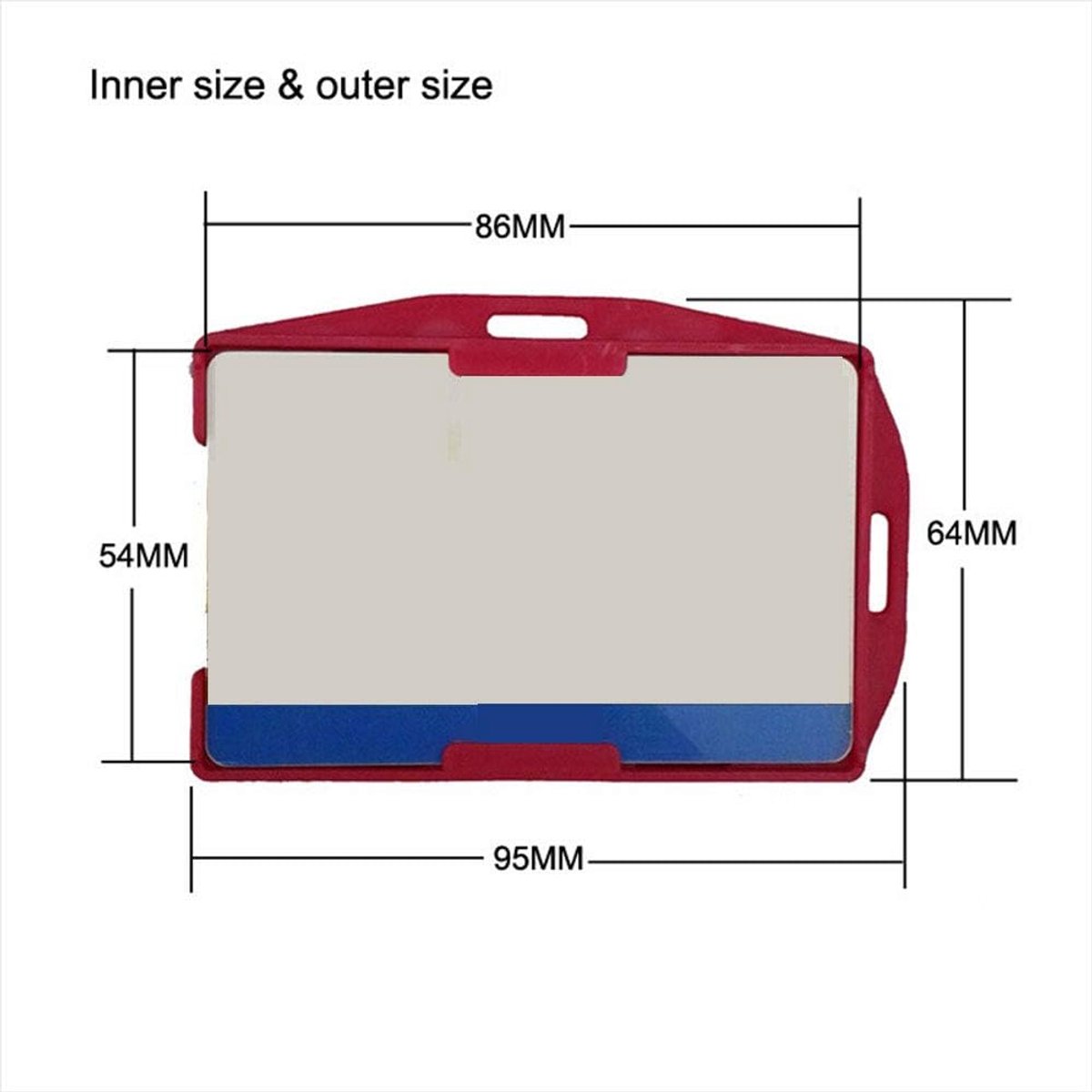 ID Kaarthouder - Badgehouder - Veilig Identificeren - Dubbelzijdig Gebruik - 5 Stuks 95x64mm - Rood