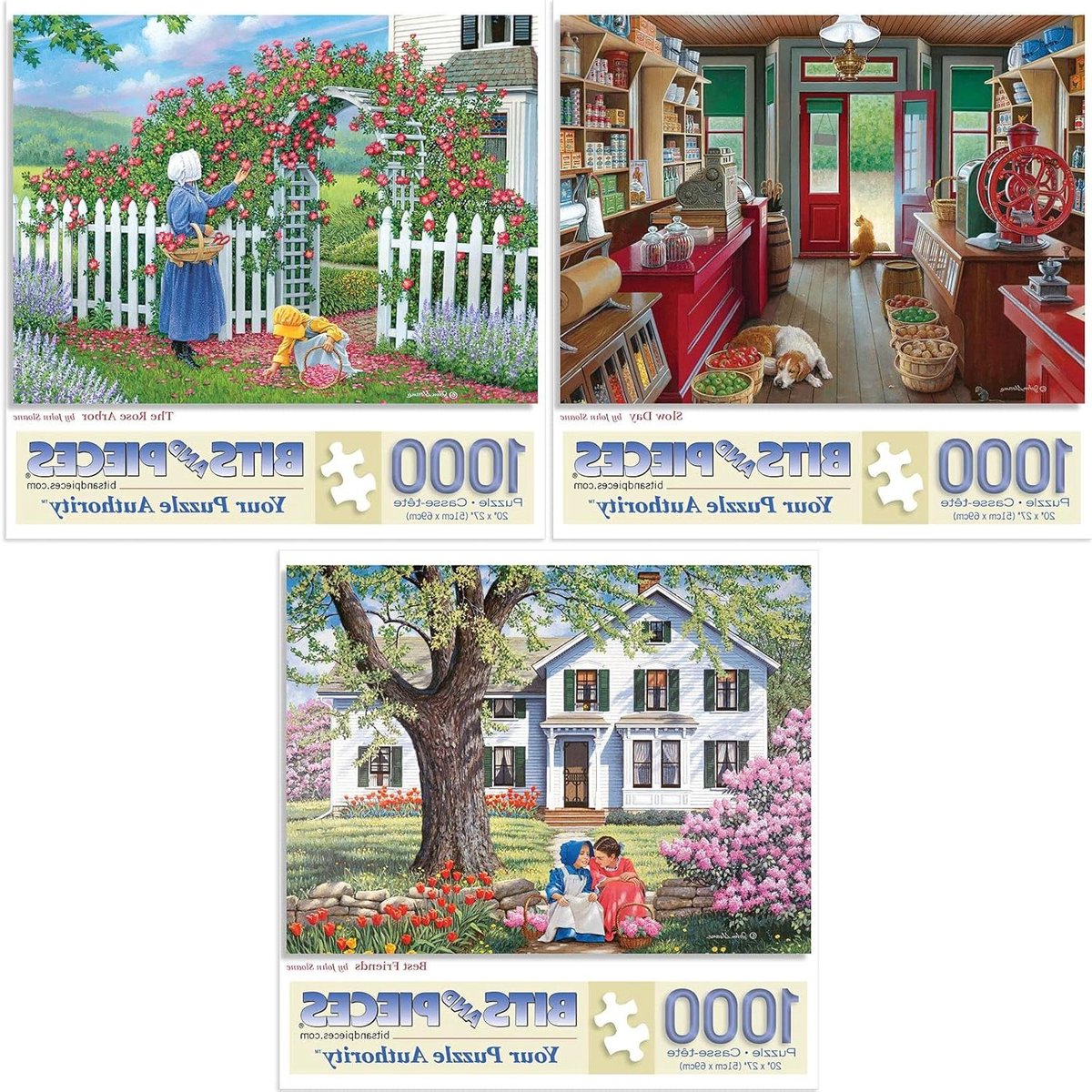 Legpuzzel Set - Puzzel Collectie - Ontspannen Tijdverdrijf - Drie Unieke Ontwerpen - 1000 Stukjes Per Puzzel - Meerdere Kleuren